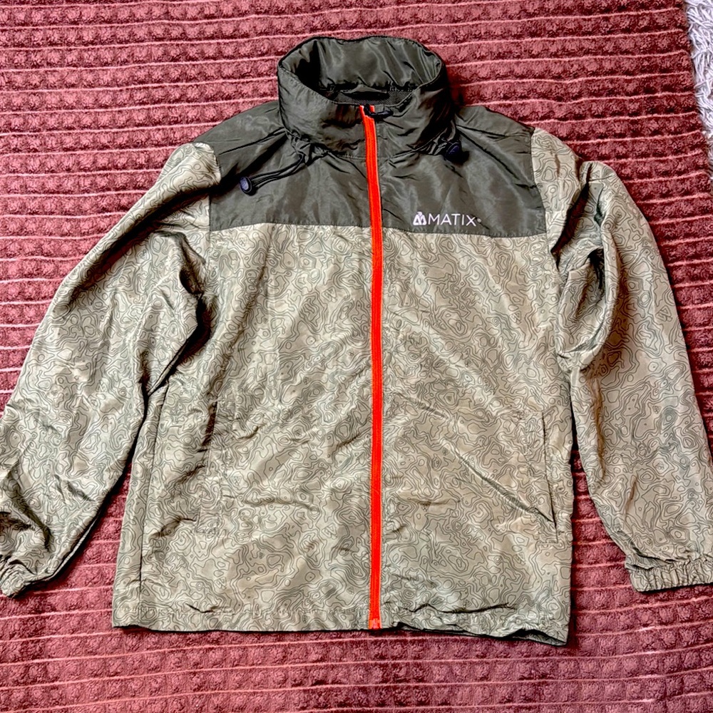 Matix Green and Orange Windbreaker Jacket